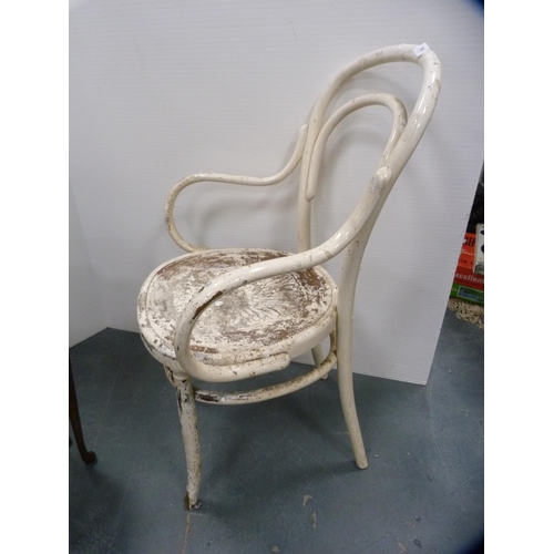 390 - White-painted bentwood chair.