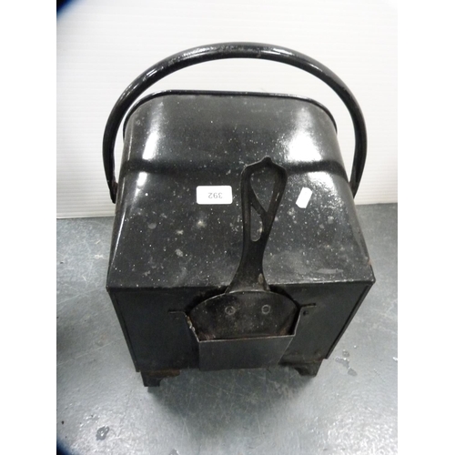 392 - Metal coal scuttle.