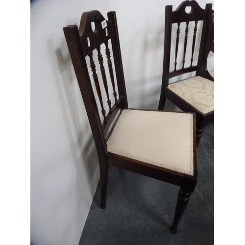 399 - Pair of Edwardian bedroom chairs and a carver chair.  (3)