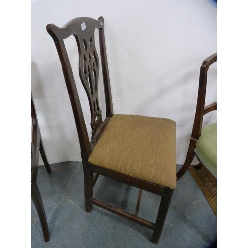 400 - Chippendale-style dining chair and a single chair.