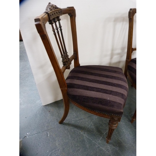 404 - Pair of Regency-style dining chairs, pair of oak dining chairs and two others.  (6)