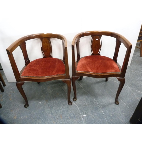 405 - Pair of upholstered tub chairs.