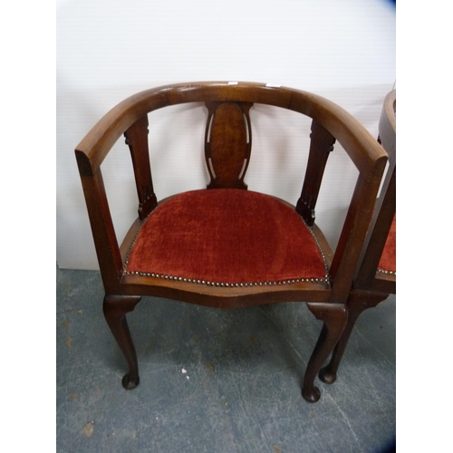 405 - Pair of upholstered tub chairs.