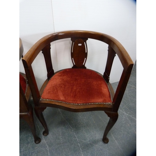 405 - Pair of upholstered tub chairs.