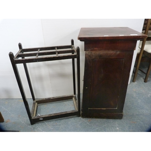 406 - Pot cupboard and an umbrella stand.