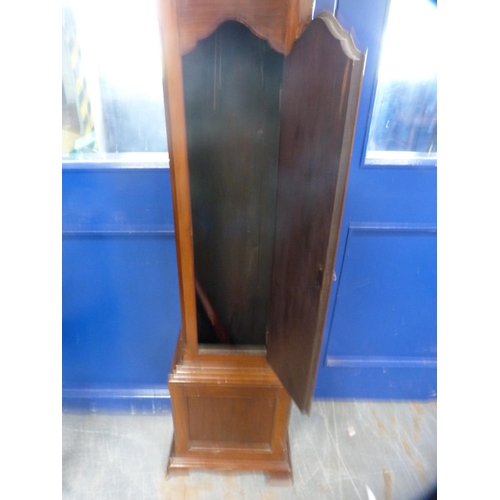 439 - Mahogany-cased grandmother clock.