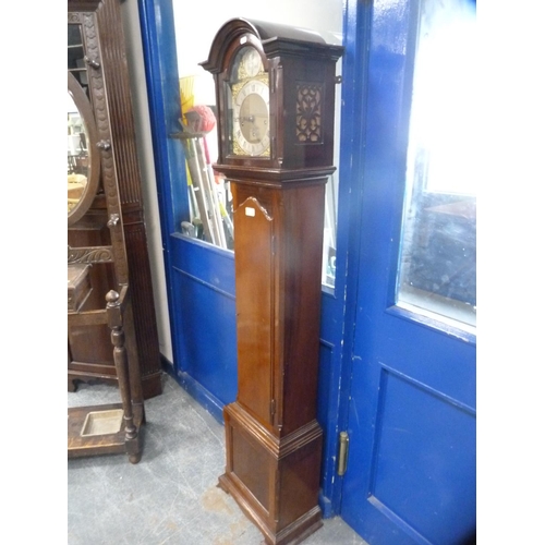 439 - Mahogany-cased grandmother clock.