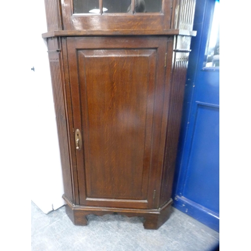 441 - Victorian floor-standing corner cupboard with glazed top section.