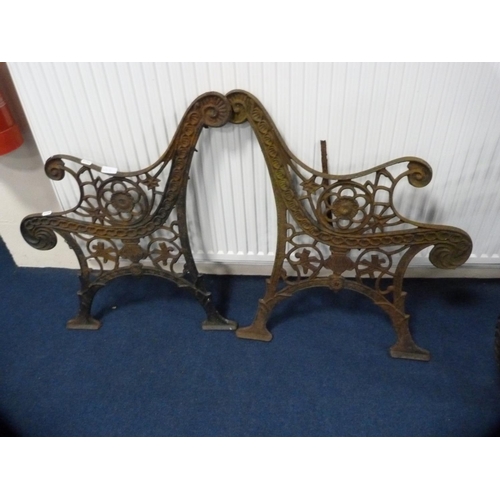 459 - Pair of Victorian cast bench ends.