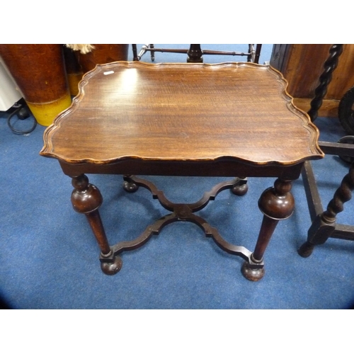 463 - Leather-topped drum table and two occasional tables.