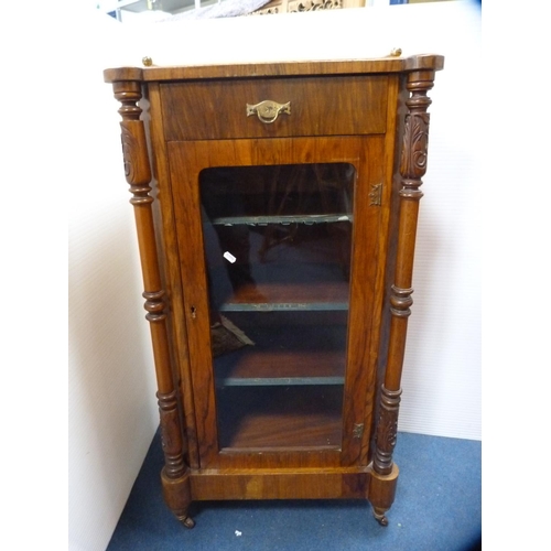 467 - Edwardian glazed music cabinet.