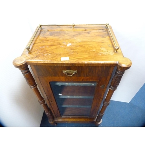 467 - Edwardian glazed music cabinet.