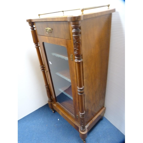 467 - Edwardian glazed music cabinet.