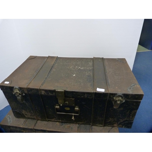 473 - Pair of tin trunks.