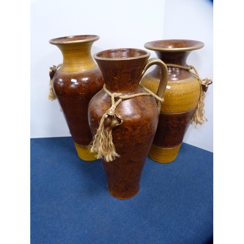 474 - Set of three large graduated eastern vases.