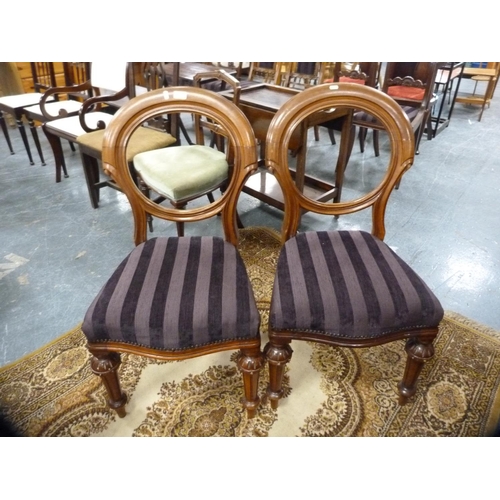 476 - Pair of mahogany balloon-back chairs.