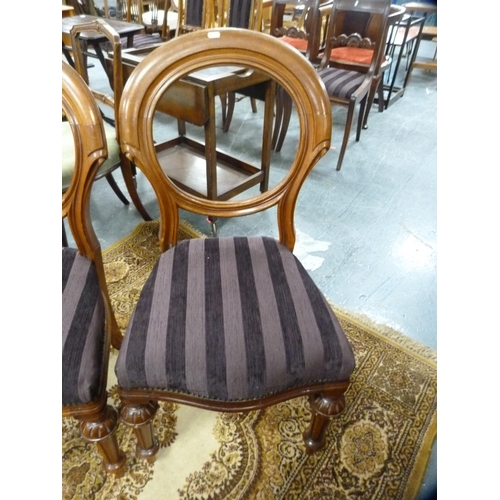 476 - Pair of mahogany balloon-back chairs.