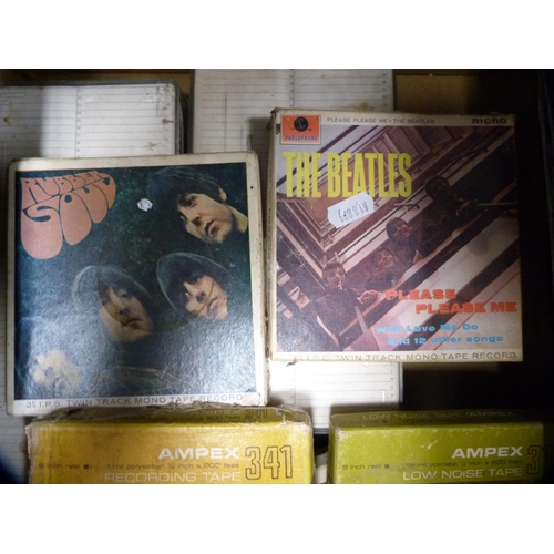 83 - Mono tape Beatles albums, Rubber Soul and Please Please Me together with assorted vintage recording ... 