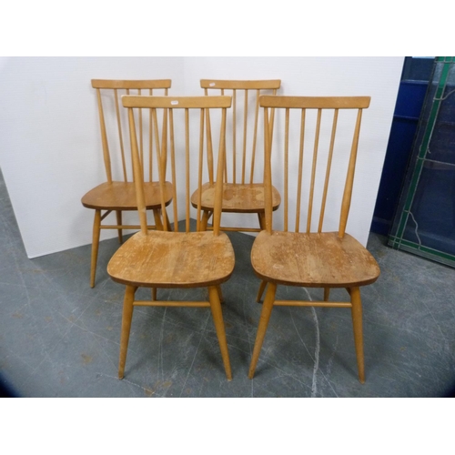 483 - Set of four blonde Ercol stick-back chairs.  (4)