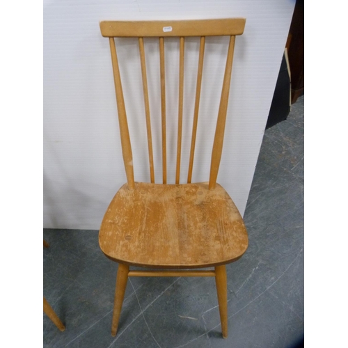 483 - Set of four blonde Ercol stick-back chairs.  (4)