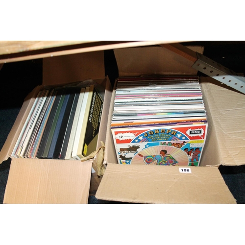 198 - Two boxes containing records.