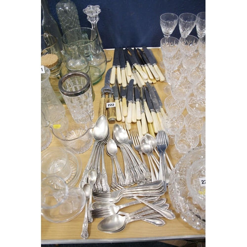 222 - Silver-plated flatware.