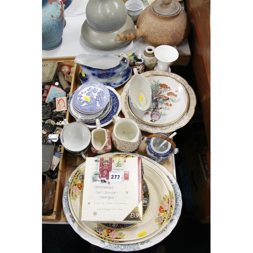 277 - Ceramics, vases, blue and white dishes, etc.