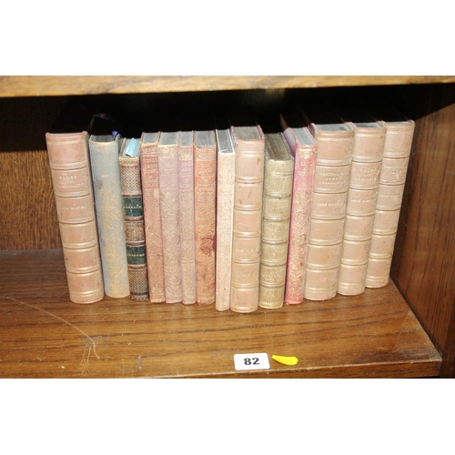 82 - Leather-bound, and other, books to include Sense and Sensibility by Jane Austen.