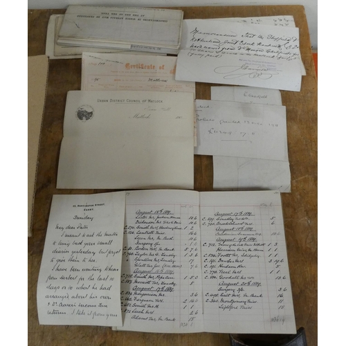 104 - DOCUMENTS & EPHEMERA - MATLOCK - DERBY.   William Moxon M.D. of West View, Medical Officer, Phys... 