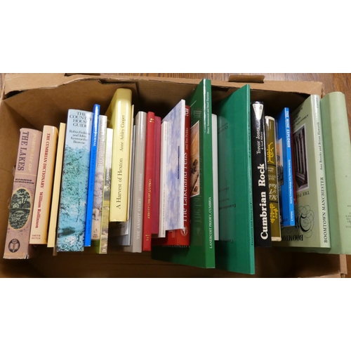 120 - Cumbria, Northern & others.  A carton of books (mainly in d.w's) & softback public... 