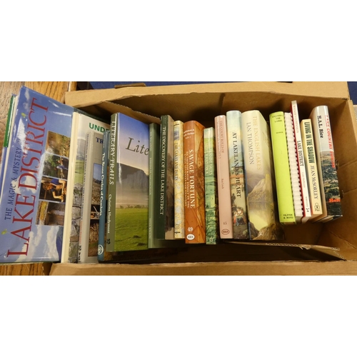 122 - Cumbria, Northern & others.  A carton of books (mainly in d.w's) & softback public... 