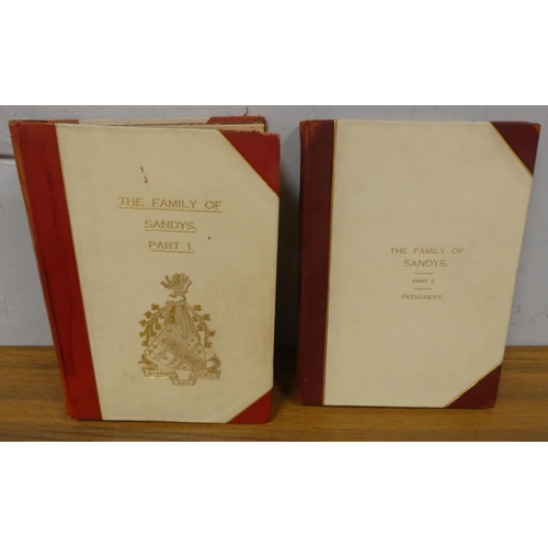 265 - SANDYS E. S.  History of the Family of Sandys of Cumberland, Afterwards of Furness ... etc... 