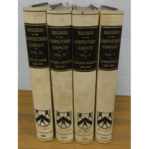 267 - MARSH BOWER.  Records of the Worshipful Company of Carpenters. 4 vols. Ltd. ed. 3/250. Qua... 