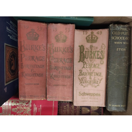 191 - Reference.  A carton of various vols. incl. peerages.