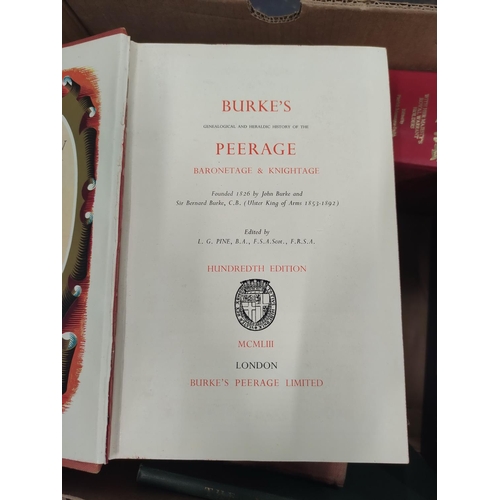 191 - Reference.  A carton of various vols. incl. peerages.