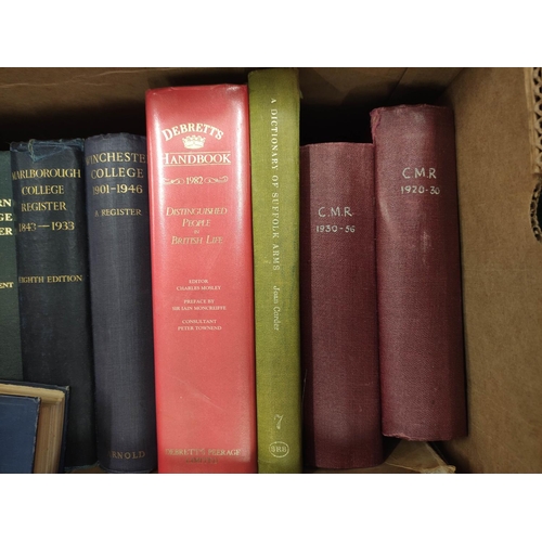 192 - Reference.  A carton of various vols., incl. school & college registers.