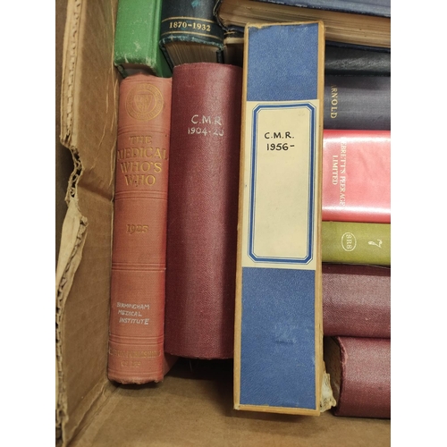 192 - Reference.  A carton of various vols., incl. school & college registers.