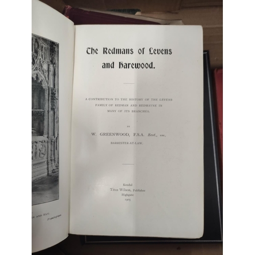 194 - GREENWOOD W.  The Redmans of Levens & Harewood. Illus. Orig. red cloth gilt, tending to split in... 