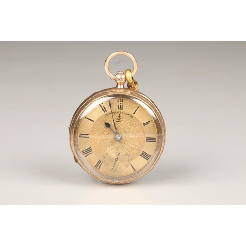 121 - Gents 9 carat gold open faced pocket watch, engraved dial with roman numerals, weight 126g