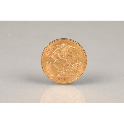 130 - Gold half sovereign, dated 1911, 4g