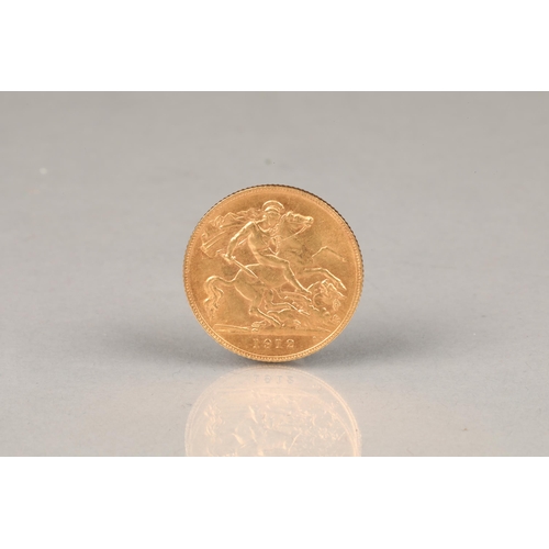 134 - Gold half sovereign, dated 1912, 4g