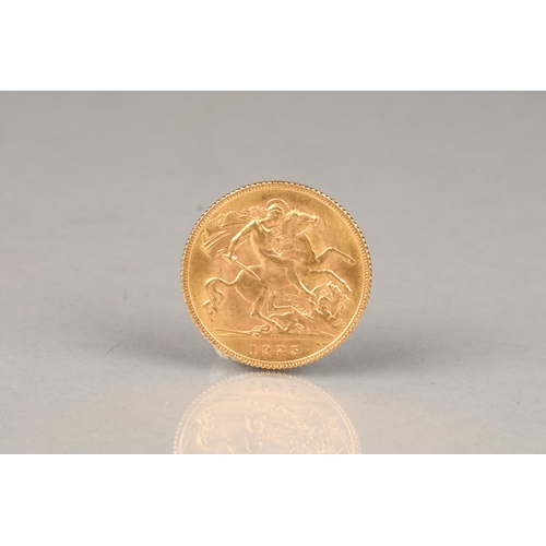 135 - Gold half sovereign, dated 1925, 4g