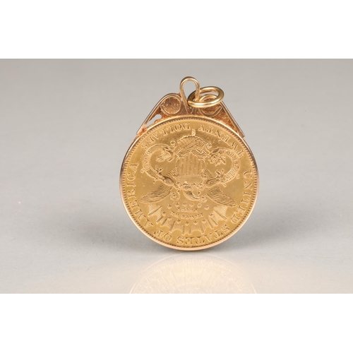 138 - 1904 American gold twenty dollar gold coin, with liberty head one side and double eagle on the other... 