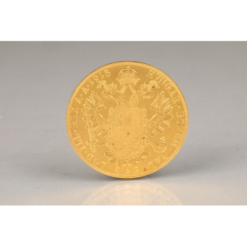 146 - Austrian gold four ducat coin, dated 1915, 14g