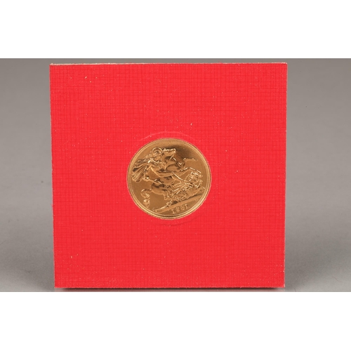 149 - Boxed gold sovereign, dated 1981, 8g