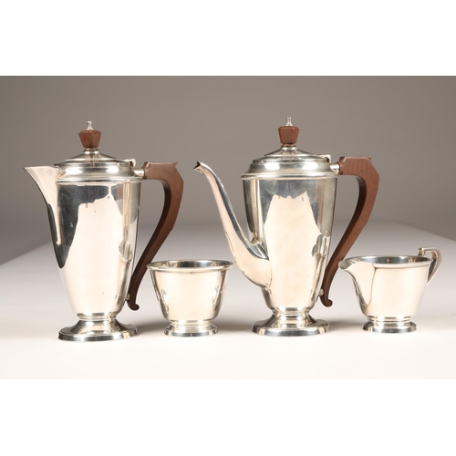 175 - Four piece silver tea service, Birmingham 1940, consisting of teapot, water jug, sugar and cream wit... 