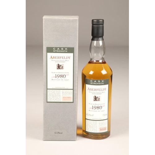 187 - Aberfeldy 1980 Highland single malt whisky, bottled in 1997, 62% vol, 70cl, bottle No. 02396, boxed