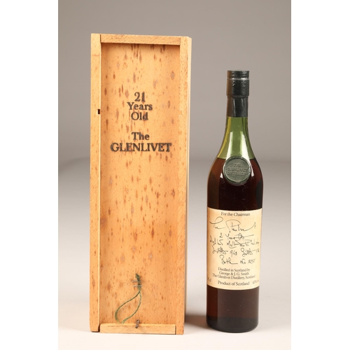 190 - Glenlivet 1963 for the chairman, aged 21 years, bottle No. 1037, 43% volume, in wooden case