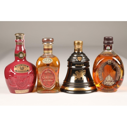 215 - Four various Whisky including Cardhu Single Malt, 70cl 40% Vol, Royal Salute Chivas 21 years old Ble... 