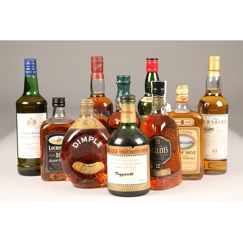 233 - Ten assorted bottles of whisky including: MacLeod's Isle of Skye blended scotch whisky, 40% vol, 70c... 